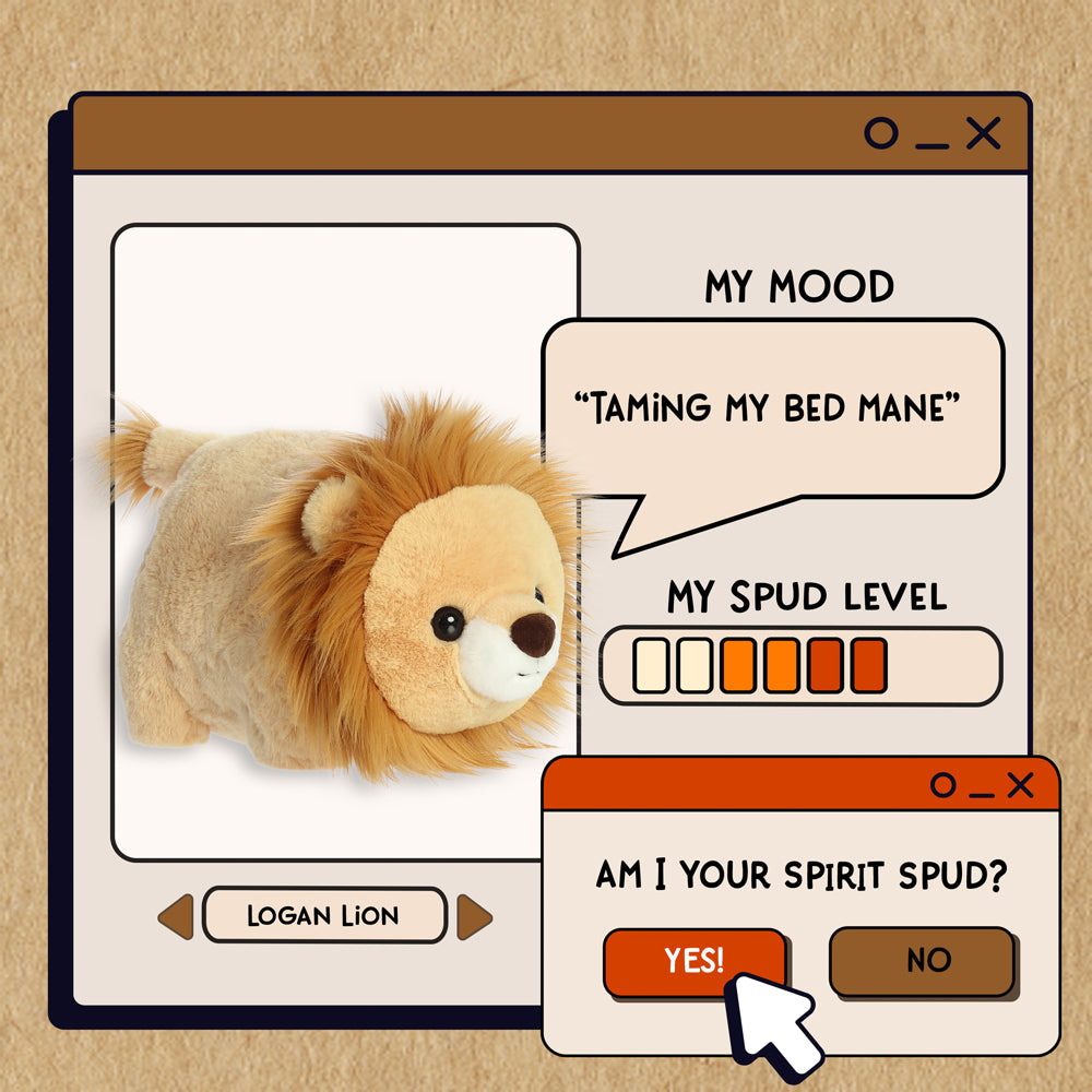 Spudsters Logan Lion 24cm Soft Toy - Charming Potato-Shaped Plush - Collectable Soft Toy by Aurora World LTD