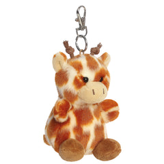 Palm Pals Safara Giraffe Plush Clip-On 10cm-Palm Pals by Aurora World LTD