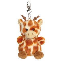 Palm Pals Safara Giraffe Plush Clip-On 10cm-Palm Pals by Aurora World LTD