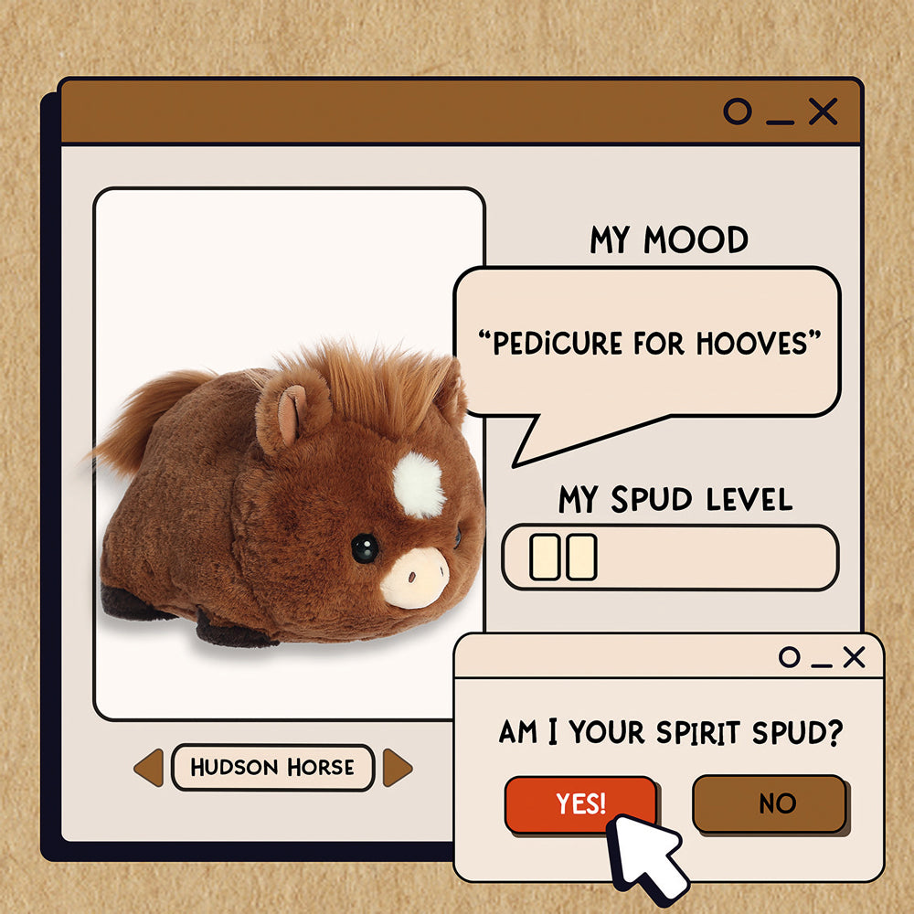 Spudsters Hudson Horse 24cm Soft Toy - Charming Potato-Shaped Plush - Collectable Soft Toy by Aurora World LTD