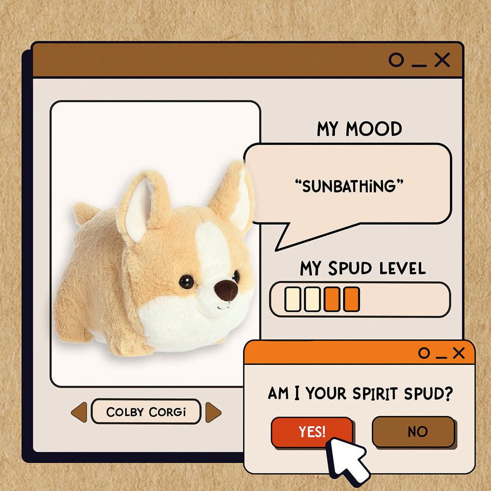 Spudsters Colby Corgi Dog 24cm Soft Toy - Charming Potato-Shaped Plush - Collectable Soft Toy from Aurora World LTD